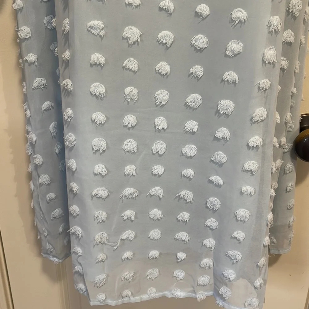Light blue V Neck bell sleeve dress size XL. NWT - Picture 4 of 9